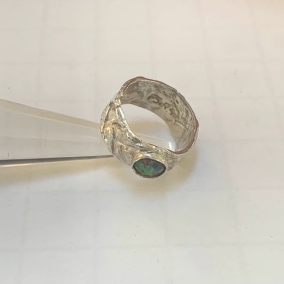 eM Fine Silver (999) Girls Ring Fire Opal - Size 5